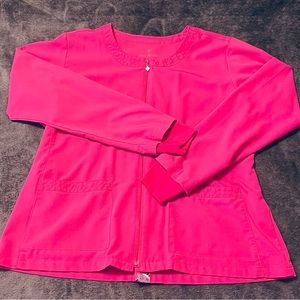 Vera Bradley Pink Scrub Jacket- Large